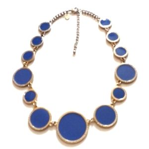 💥CLEARANCE💥CHARMING CHARLIE BLUE CIRCLES CRYSTALS & RHINESTONE 17-20" NECKLACE